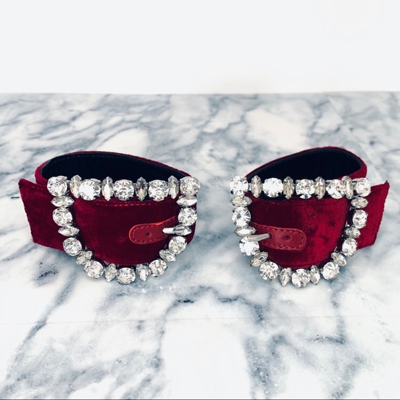 Uterque Zara Velvet Ballerina Flats Bejeweled - Picture 13 of 13